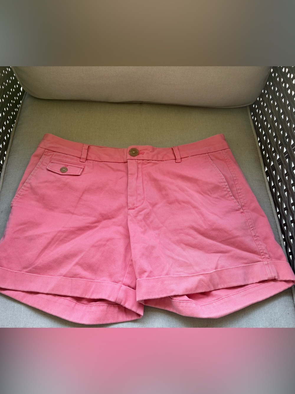 Banana Republic Coral Pink Roll-Cuff Bermuda Shorts
